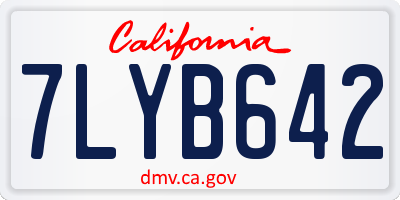 CA license plate 7LYB642