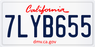 CA license plate 7LYB655