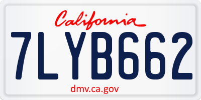 CA license plate 7LYB662