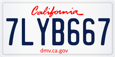 CA license plate 7LYB667