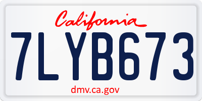 CA license plate 7LYB673
