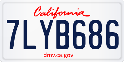 CA license plate 7LYB686