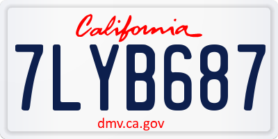 CA license plate 7LYB687