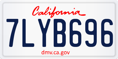 CA license plate 7LYB696