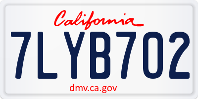 CA license plate 7LYB702