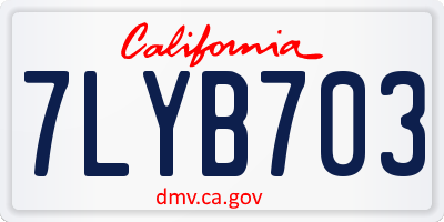 CA license plate 7LYB703