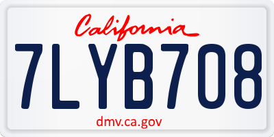 CA license plate 7LYB708