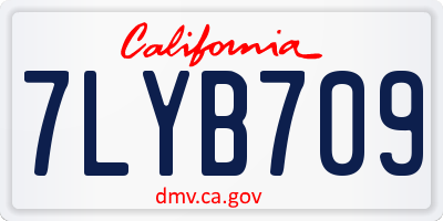 CA license plate 7LYB709