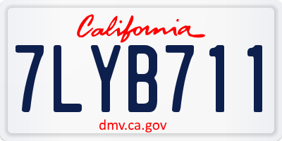 CA license plate 7LYB711