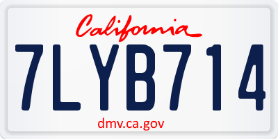 CA license plate 7LYB714