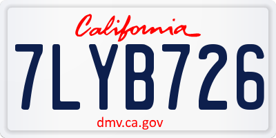 CA license plate 7LYB726