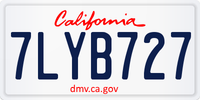 CA license plate 7LYB727