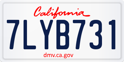 CA license plate 7LYB731