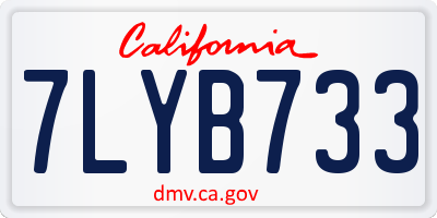 CA license plate 7LYB733