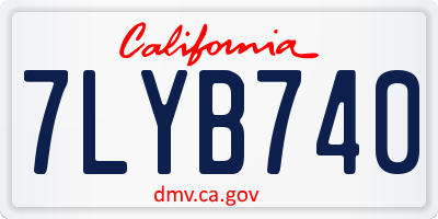CA license plate 7LYB740