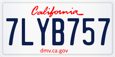 CA license plate 7LYB757