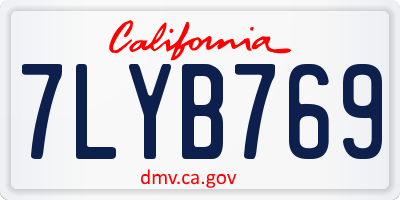 CA license plate 7LYB769