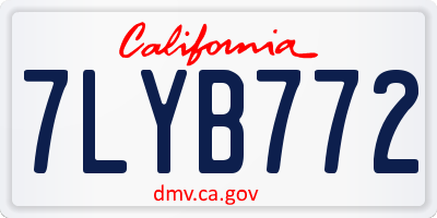 CA license plate 7LYB772