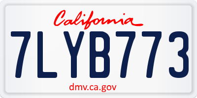 CA license plate 7LYB773