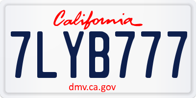 CA license plate 7LYB777