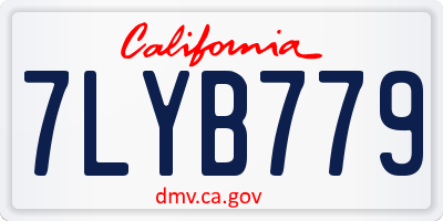 CA license plate 7LYB779