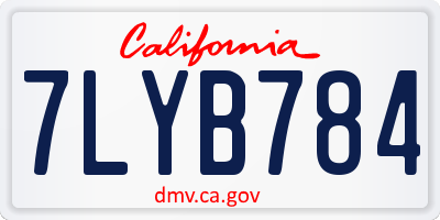 CA license plate 7LYB784