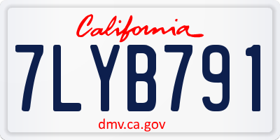 CA license plate 7LYB791