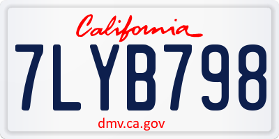 CA license plate 7LYB798