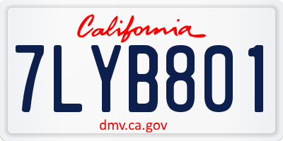 CA license plate 7LYB801