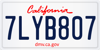 CA license plate 7LYB807