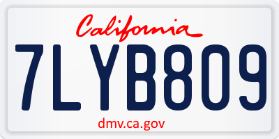 CA license plate 7LYB809
