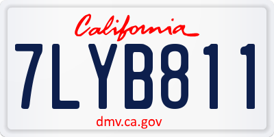 CA license plate 7LYB811