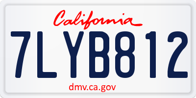 CA license plate 7LYB812