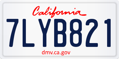 CA license plate 7LYB821
