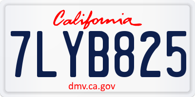 CA license plate 7LYB825