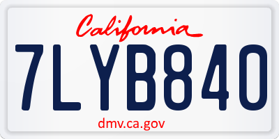 CA license plate 7LYB840