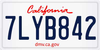 CA license plate 7LYB842