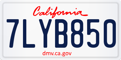 CA license plate 7LYB850