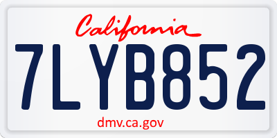 CA license plate 7LYB852