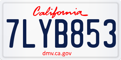CA license plate 7LYB853