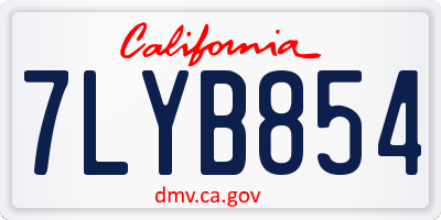 CA license plate 7LYB854