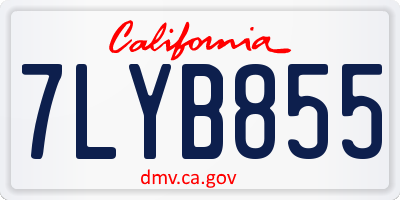 CA license plate 7LYB855