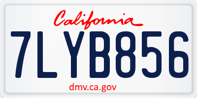 CA license plate 7LYB856