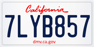 CA license plate 7LYB857