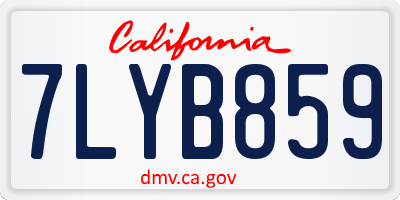 CA license plate 7LYB859