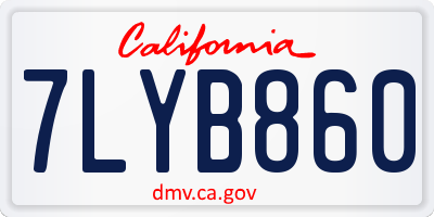 CA license plate 7LYB860