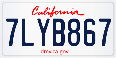 CA license plate 7LYB867