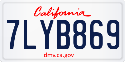 CA license plate 7LYB869