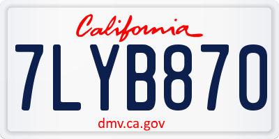 CA license plate 7LYB870