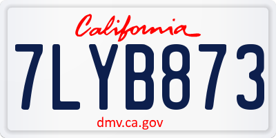 CA license plate 7LYB873